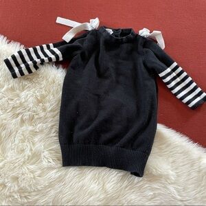 Frenchie striped bow sweater dress sz.9months
